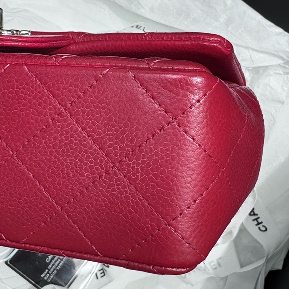 SOLD - CHANEL Red Caviar Quilted Classic Flap Bag Small SHW - Picture 6 of 17